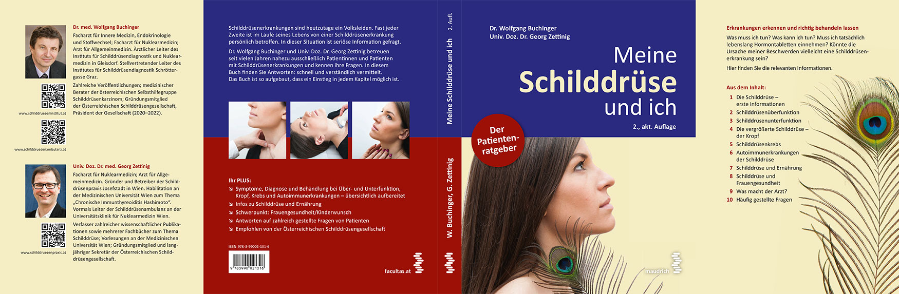 Der äußere und innere Umschlag des Patientenratgebers Meine Schilddrüse und ich - 2. Auflage 2021